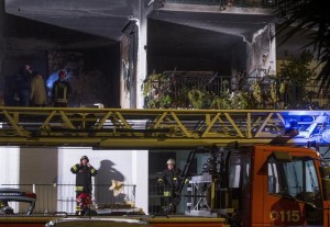 Il palazzo in via Giuseppe Galati a Roma dove si è verificata l'esplosione, (foto Ansa)