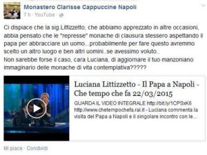 Suore di clausura su Facebook contro Littizzetto